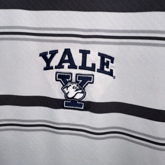 Under Armour Other - Under Armour Yale Bulldogs Football Polo Mens XL White‎ Gray Striped